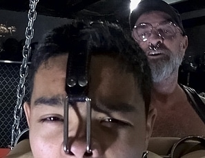 A013_MALEBONDAGE_MrKristoferAlphaBondageTop_PupMrKristofer_WoodenStocksEdgeDungeon_MrKristoferPupJakeJohnLuke_A013