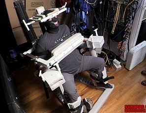 A133_MALEBONDAGE_AmusementParkRideSafetyGear_YossieAndFriend_MetalAcademyChair-MetalStocks_FrontRoom