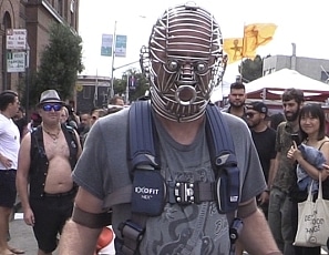 A202_MALEBONDAGE_Folsom2015_Part2of2_FelixInRubberSuitGoProOnHisHead
