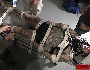 R865_MALEBONDAGE_TormentingJimmyUSMC_Part1of2__JimmyDennisNick_SegufixOnGurneyWaterHosedown